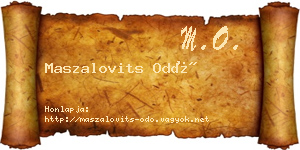Maszalovits Odó névjegykártya